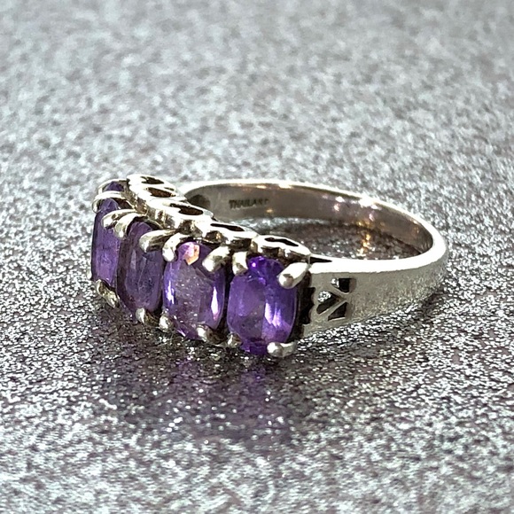 Jewelry - Purple LC Gemstone CNA 925 Sterling Heart Ring